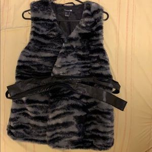 Barely worn faux jacket & faux leather belt.